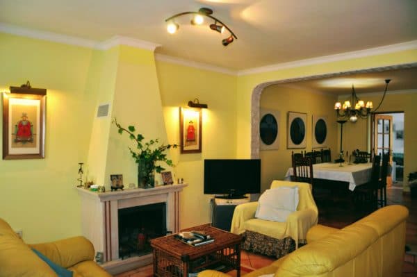 Sala de estar e jantar, RC, lareira, recuperador de calor, Santiago Residence